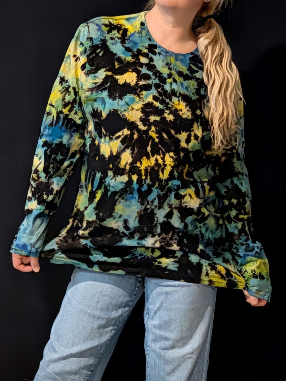 New Reverse Tiedye Unisex Long Sleeve Shirt